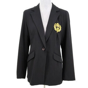 Andrea Behar Boston Proper Jacket Womens 6 Black Crest Lined Blazer Career